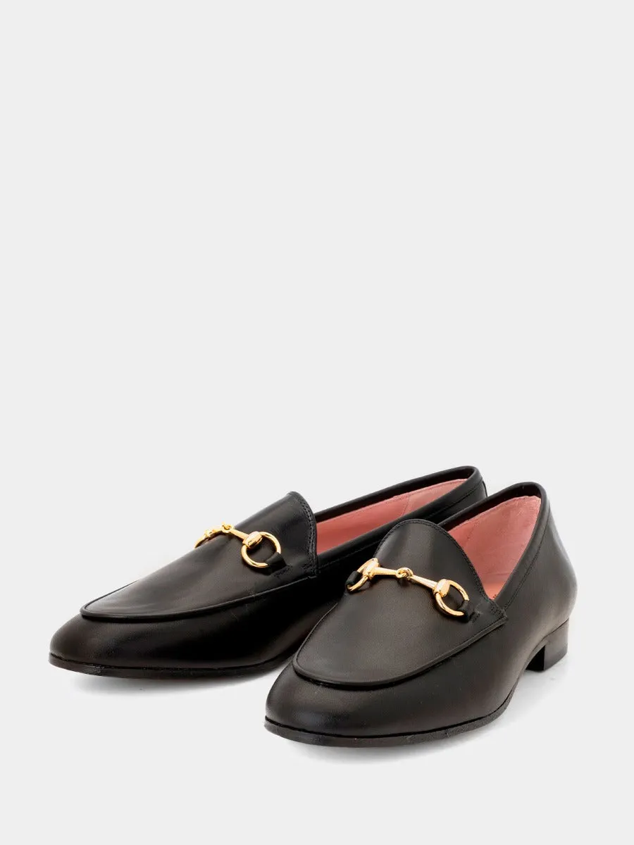 Black leather Genova loafers