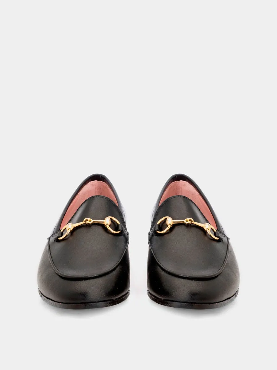 Black leather Genova loafers