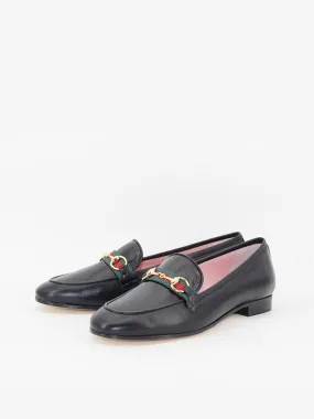 Black Leather Taormina Loafers