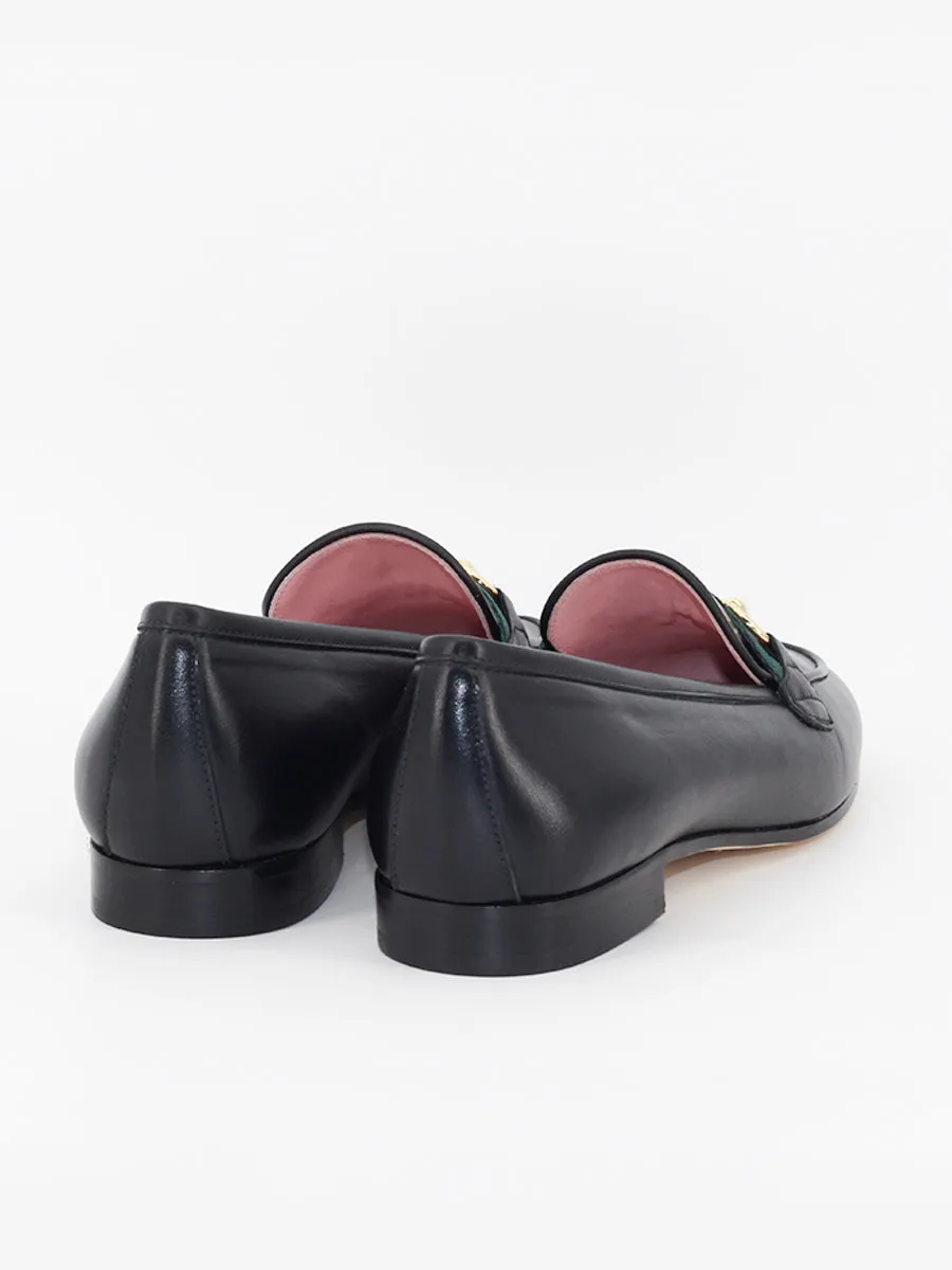 Black Leather Taormina Loafers