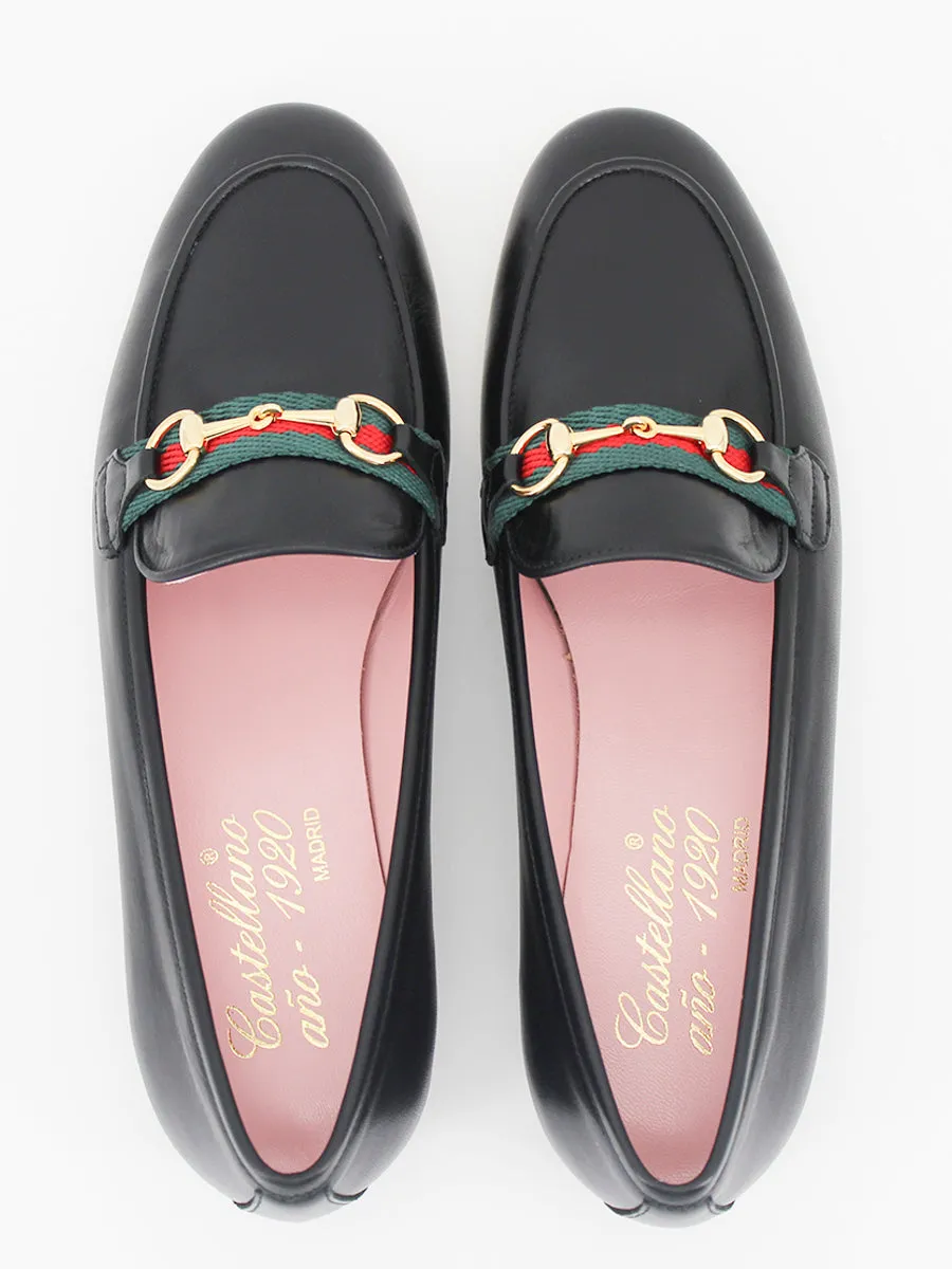 Black Leather Taormina Loafers