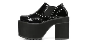 Edgy Punk Rock Creepers with Black Metal Studs for Women