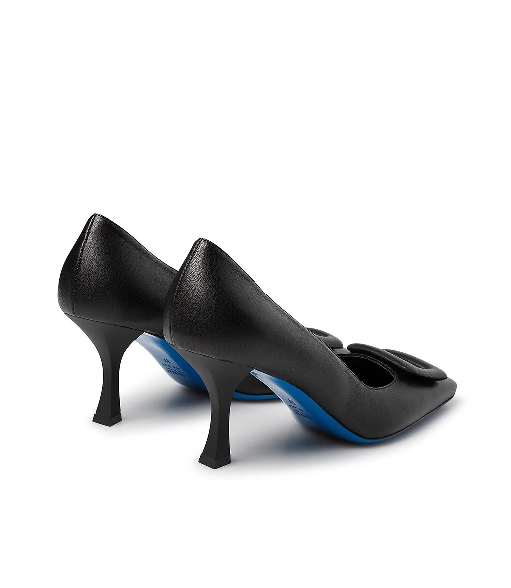 Black nappa leather pumps