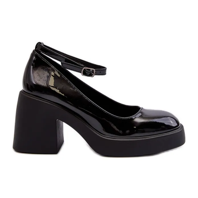 Black Patent Pumps With Massive Heels Effiba