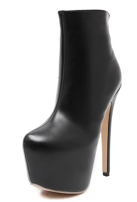 Ankle Black Stiletto High Heels Punk Rock Platforms