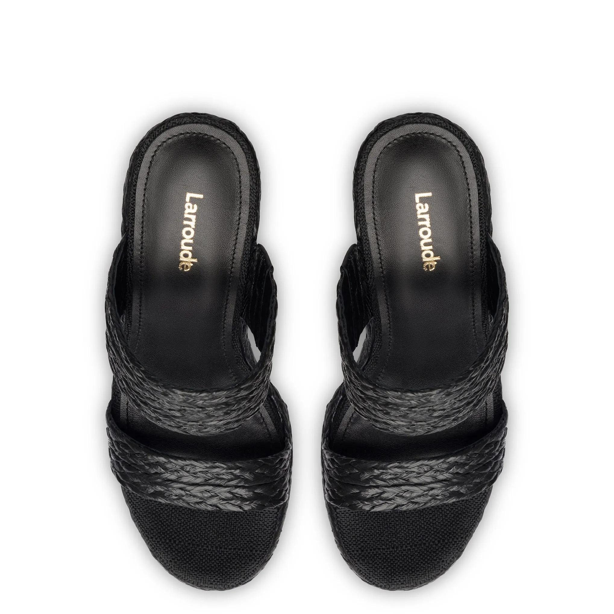 Black Raffia Pamela Wedge