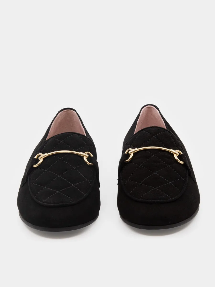 Black suede leather Nola loafers.