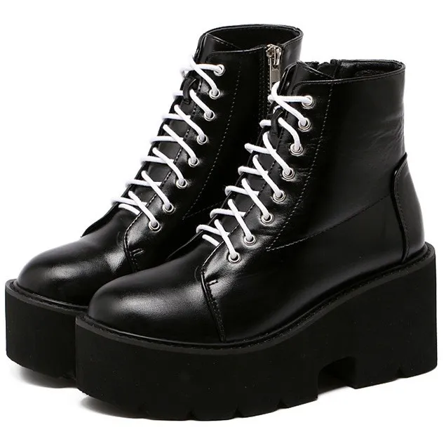 Punk Rock Chunky Block Platforms Dress Shoes Boots