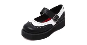 Monochrome Mary Jane Platforms with Classic Lolita Style