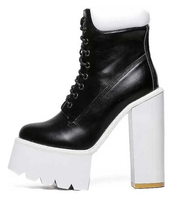 Black White Chunky Sole Platforms with High Heels and Block Sneaker Styling