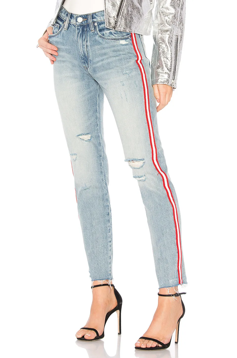 Now or Never Stripe High Rise Jeans - Blank NYC - Shop Online