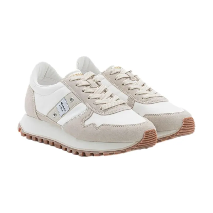 White Lace-Up Blauer S4MILLEN01/NYG Women's Sneakers