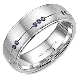 Bleu Royale 14K Gold and Sapphires Men's Wedding Band RYL-011YS75