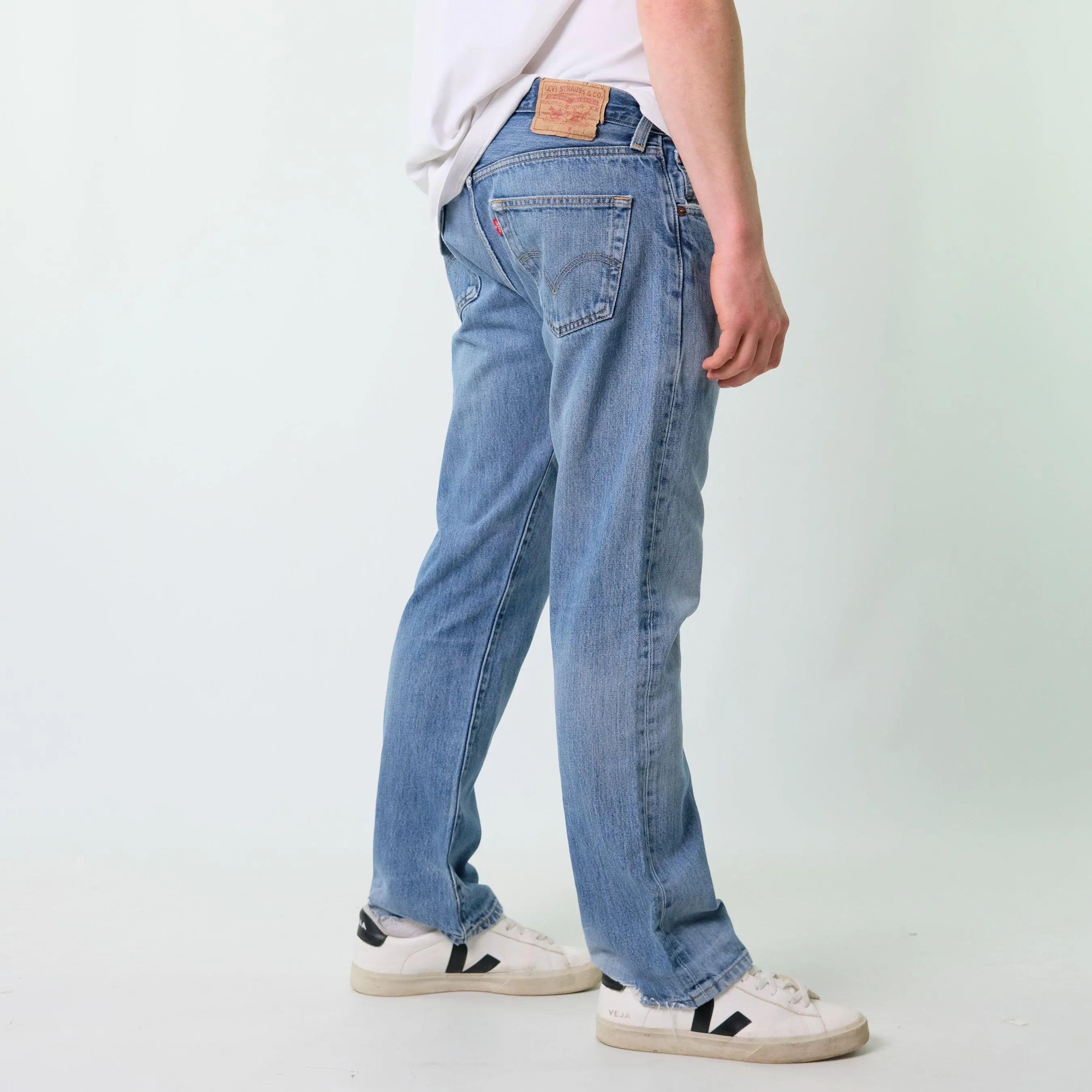 Blue 90s Levi's 501 Denim Jeans Baggy Pants (32x30)