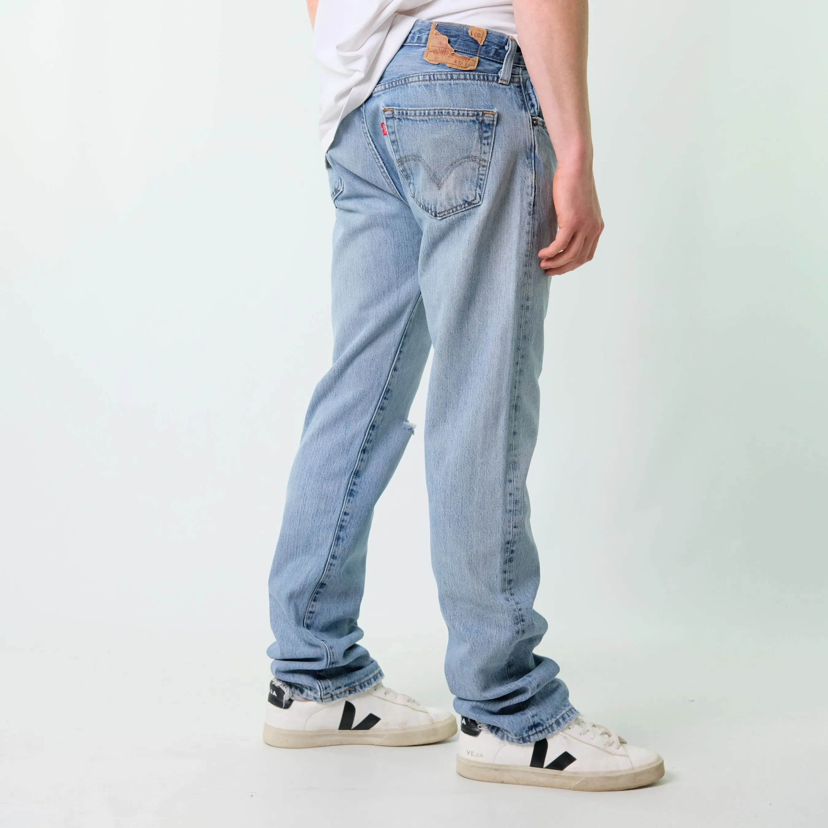 Blue 90s Levi's 501 Denim Jeans Baggy Pants (33x36)