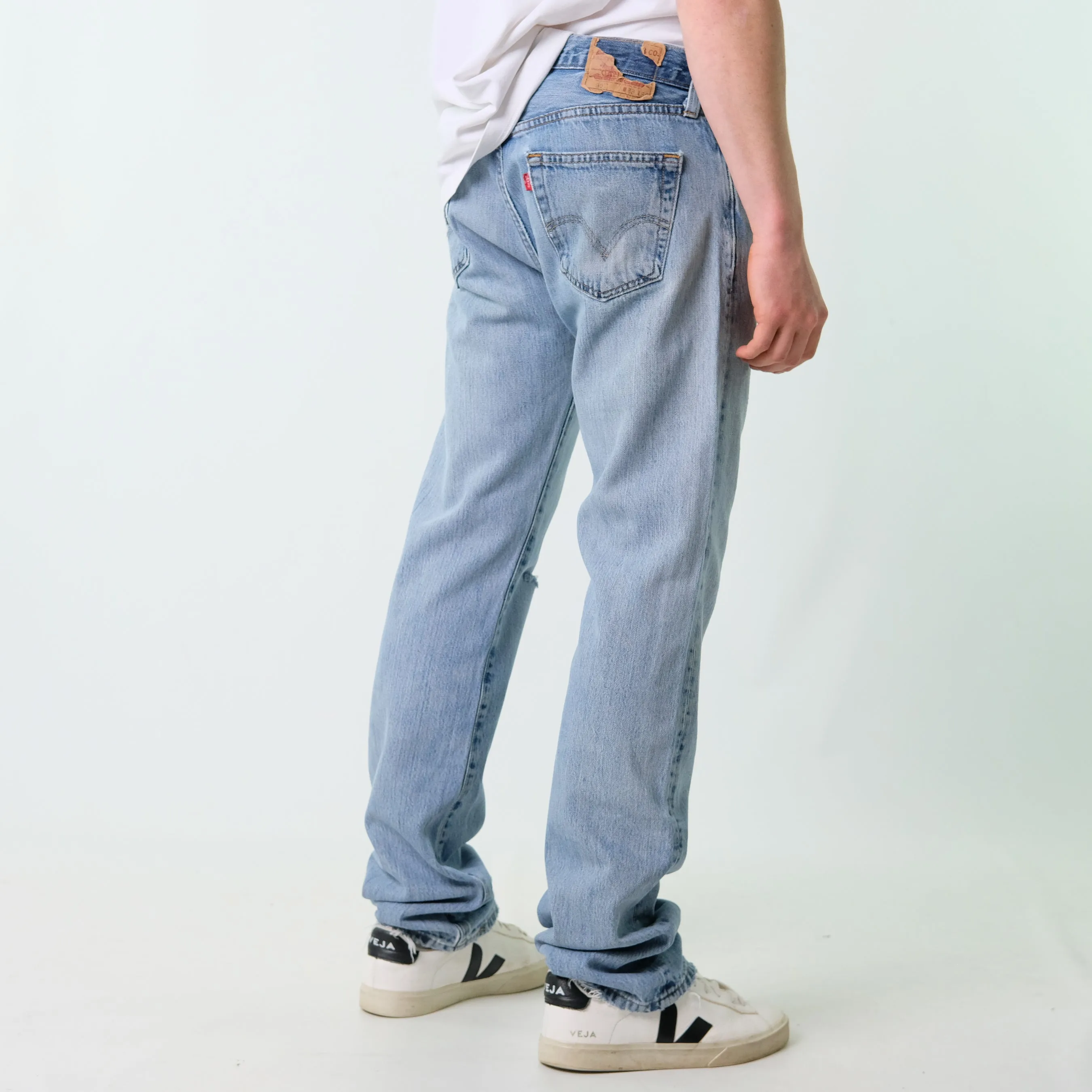 Blue 90s Levi's 501 Denim Jeans Baggy Pants (33x36)