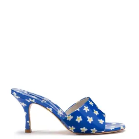 Blue Floral Patent Leather Colette Mule