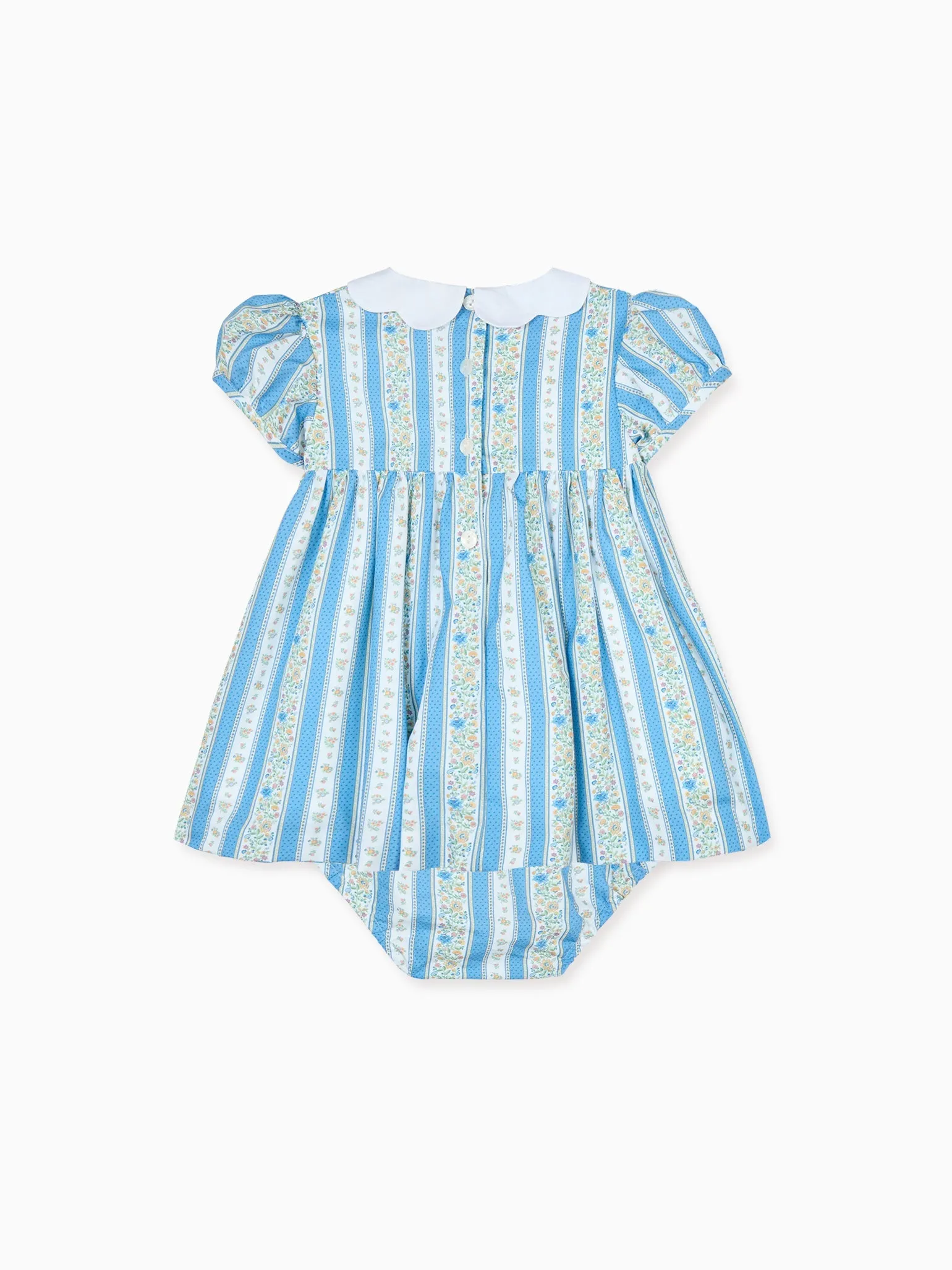 Blue Floral Stripe Hestia Baby Girl Set