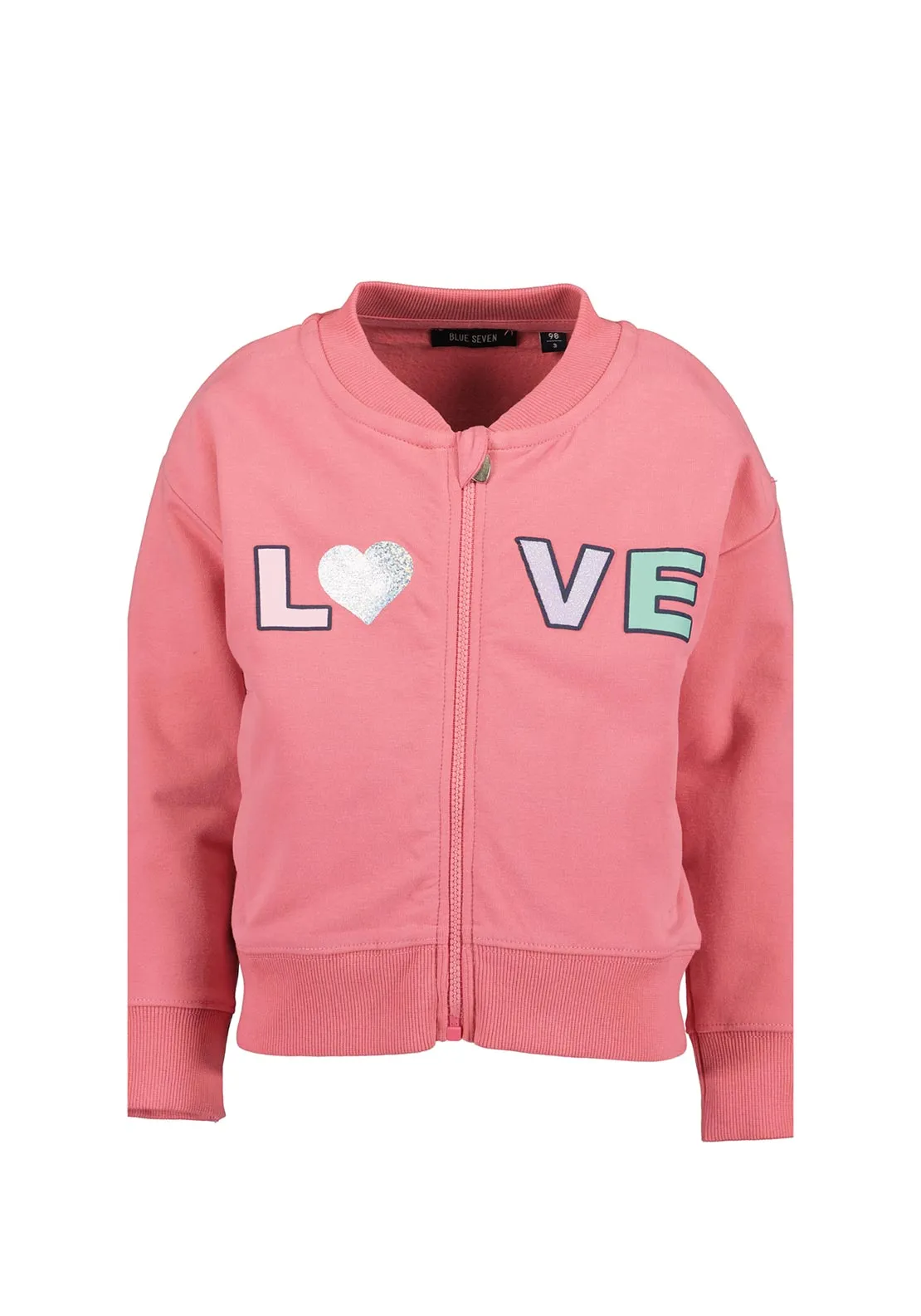 Blue Seven Mini Girl Love Long Sleeve Jacket, Pink