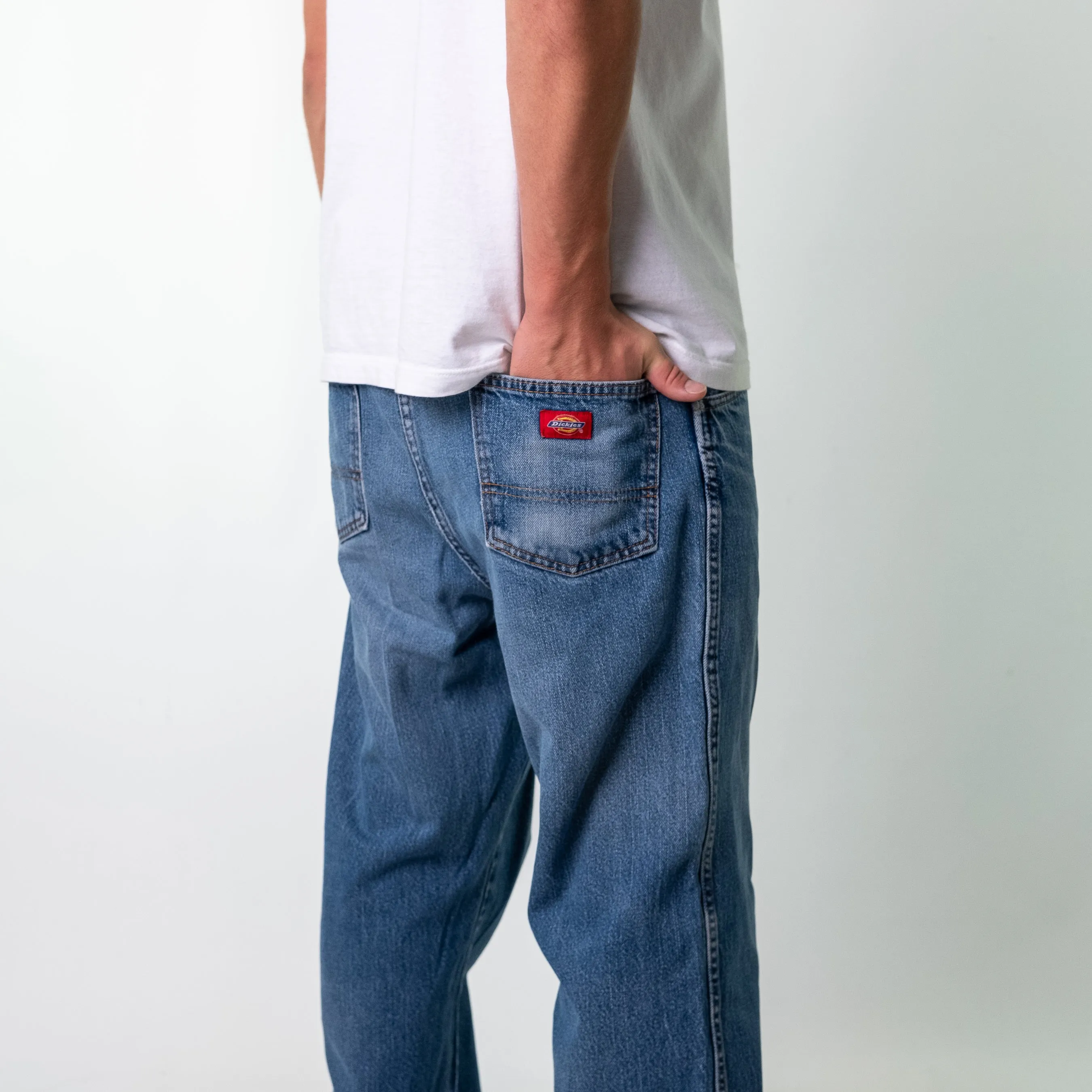 Blue y2ks Dickies Denim Jeans Baggy Pants (38x30)