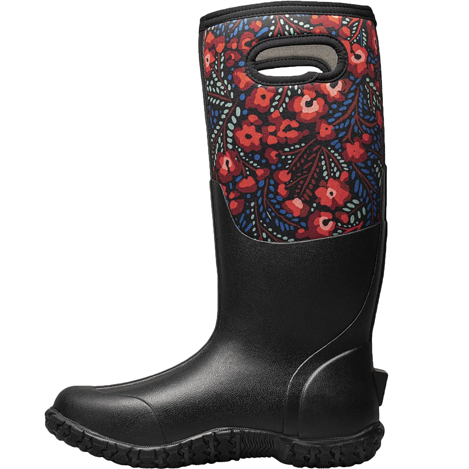 BOGS Womens Mesa Super Flowers Waterproof Wellington Boots - Black