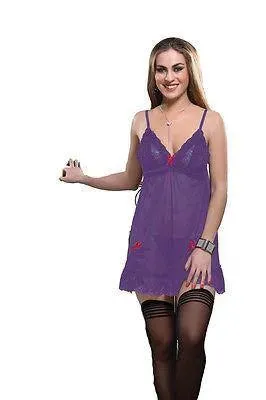 Bold Desire Babydoll Set Purple #508