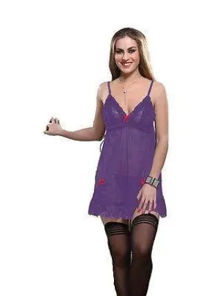 Bold Desire Babydoll Set Purple #508