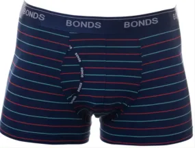 Bonds Mens Underwear Trunks in Navy/Red/Aqua Stripes