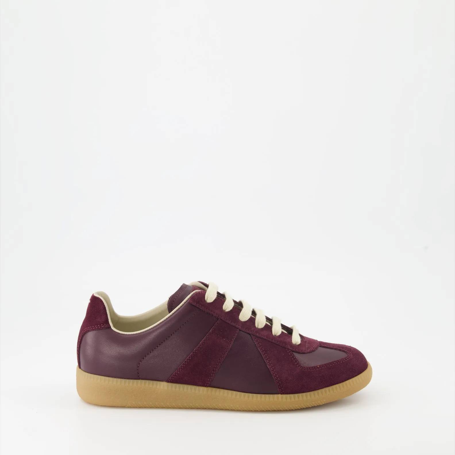 Bordeaux Leather & Suede Replica Sneakers