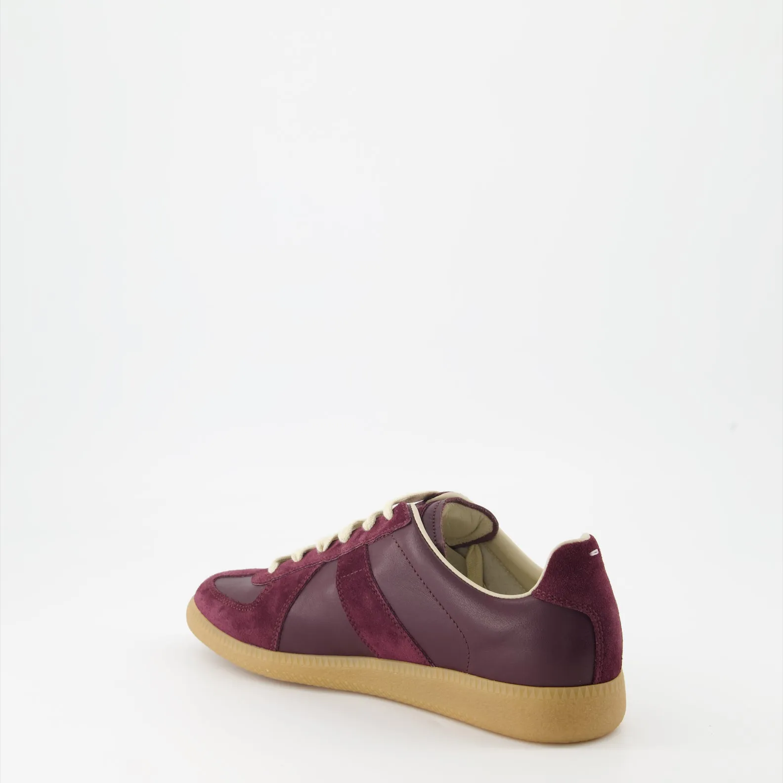 Bordeaux Leather & Suede Replica Sneakers