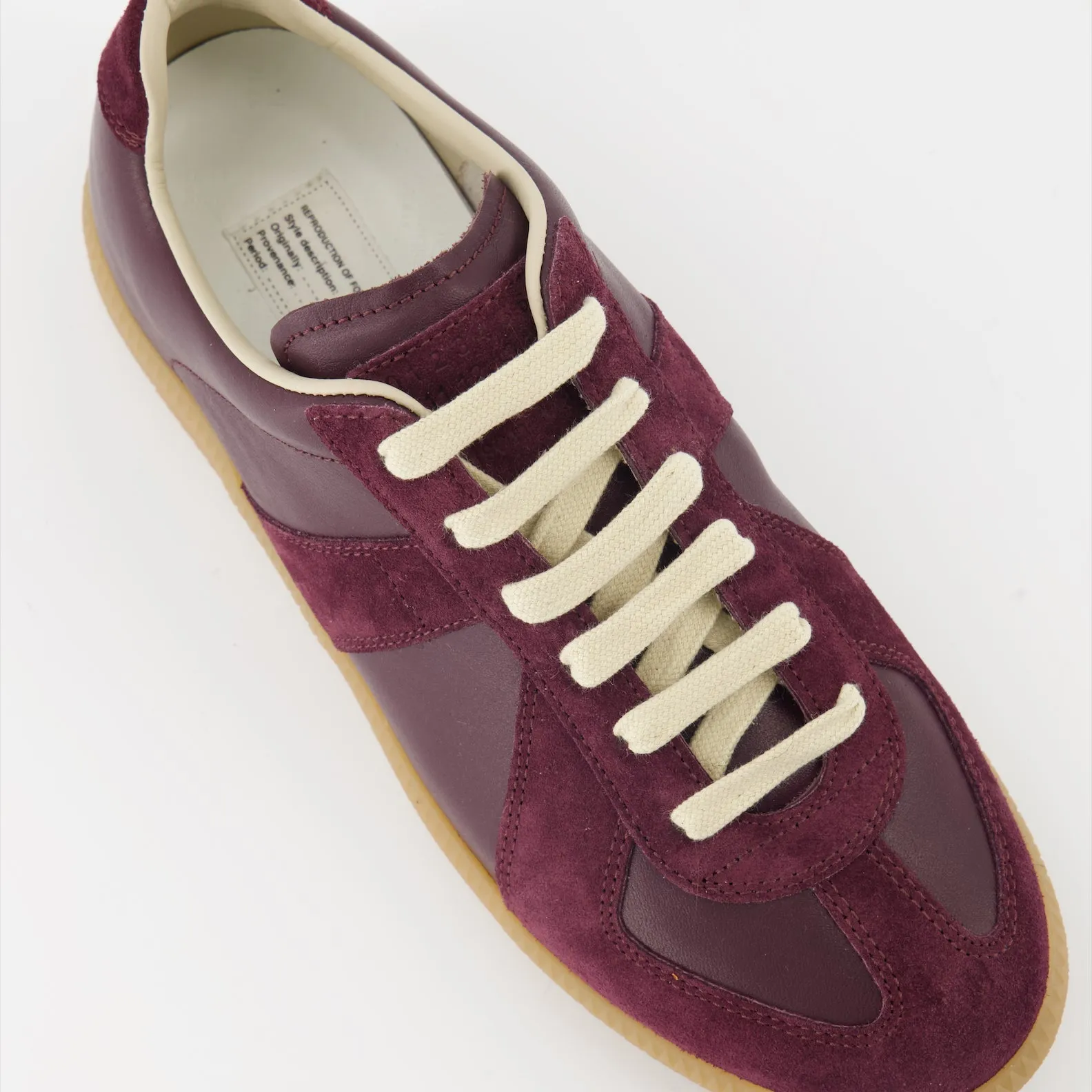 Bordeaux Leather & Suede Replica Sneakers