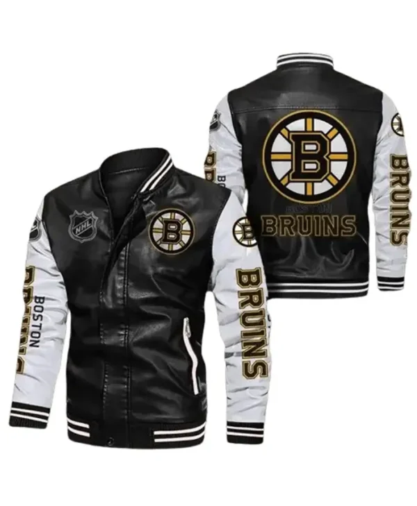 Boston Bruins Leather Bomber Jacket