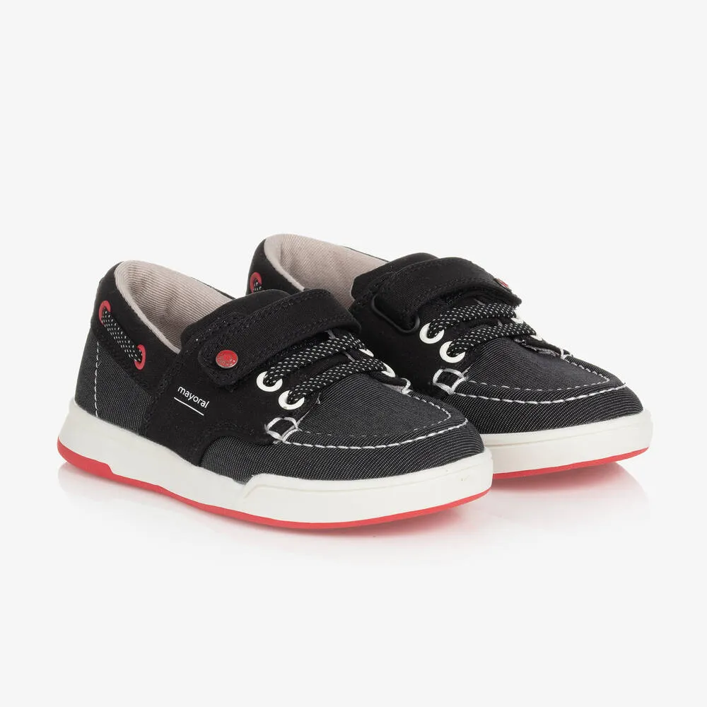 Boys Black Velcro Trainers