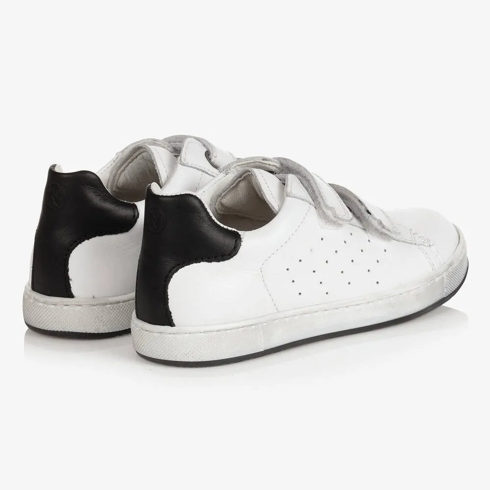 Boys White Leather Trainers