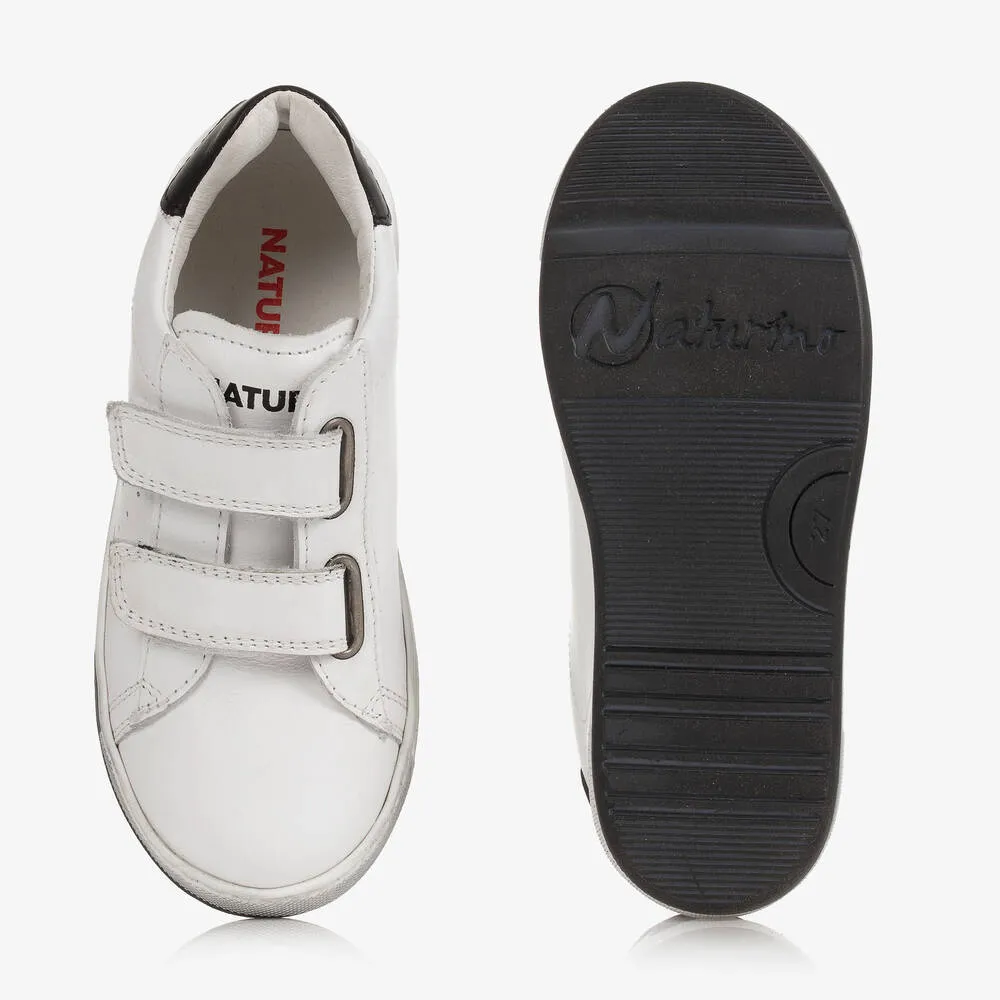 Boys White Leather Trainers