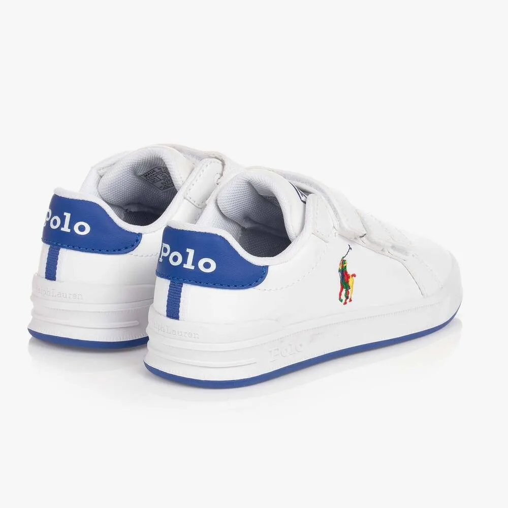 Boys White Velcro Logo Trainers