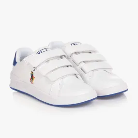 Boys White Velcro Logo Trainers