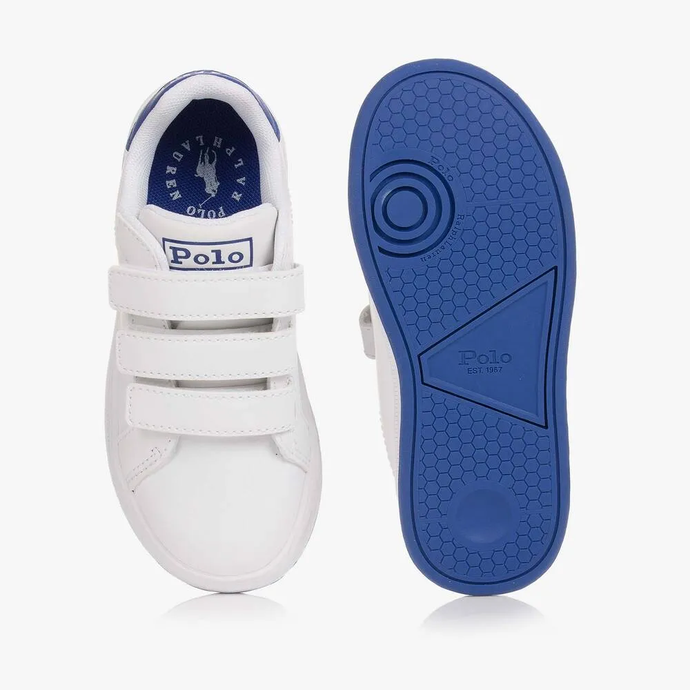 Boys White Velcro Logo Trainers