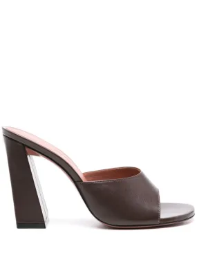 Chic Leather Heeled Mules