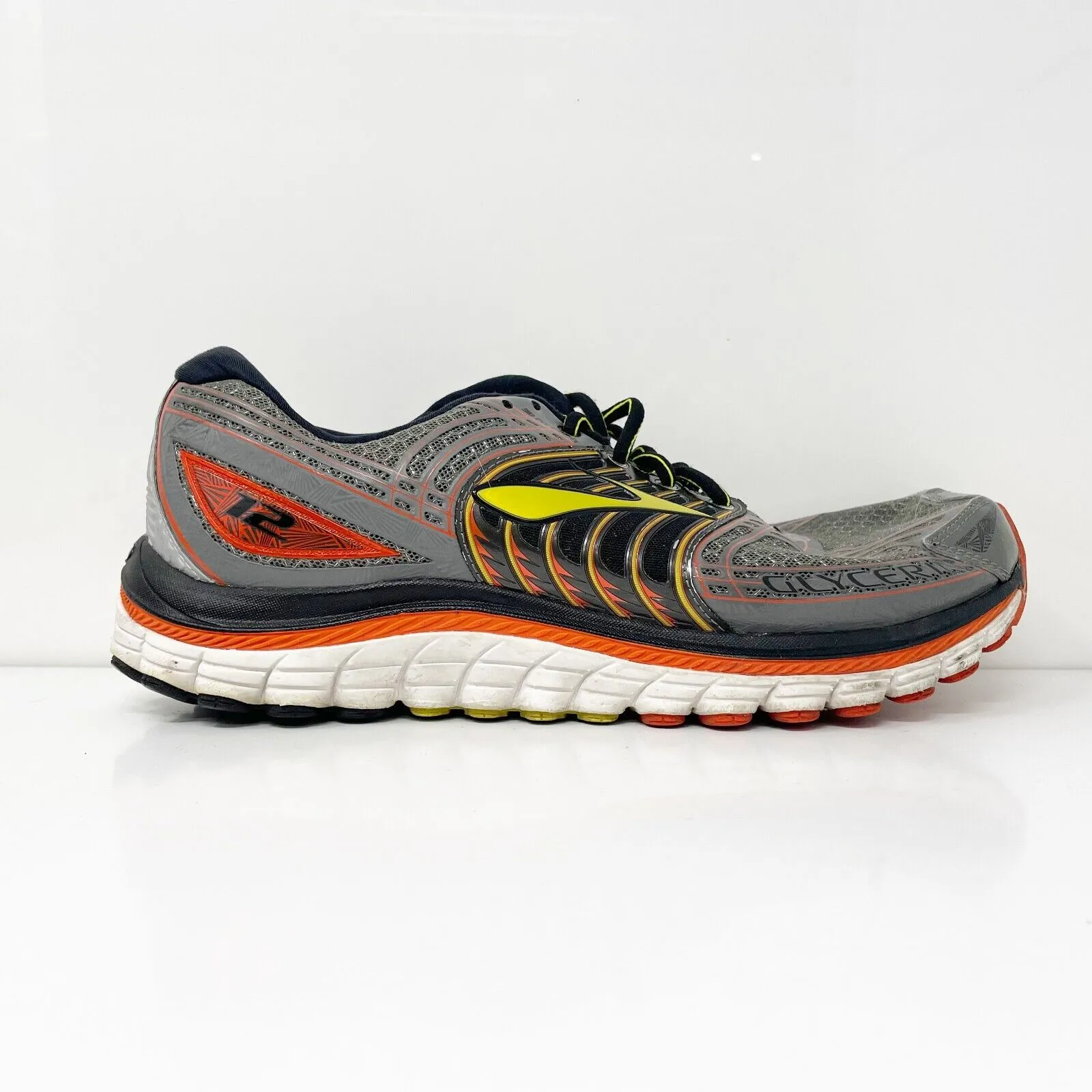 Brooks Mens Glycerin 12 1101671D024 Gray Running Shoes Sneakers Size 9.5 D