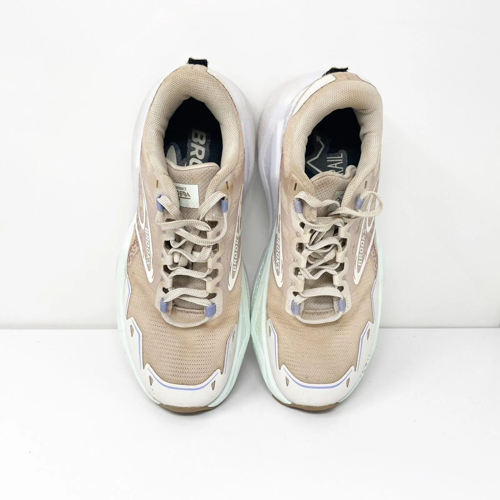 Brooks Womens Caldera 7 1204041B227 Beige Running Shoes Sneakers Size 8 B