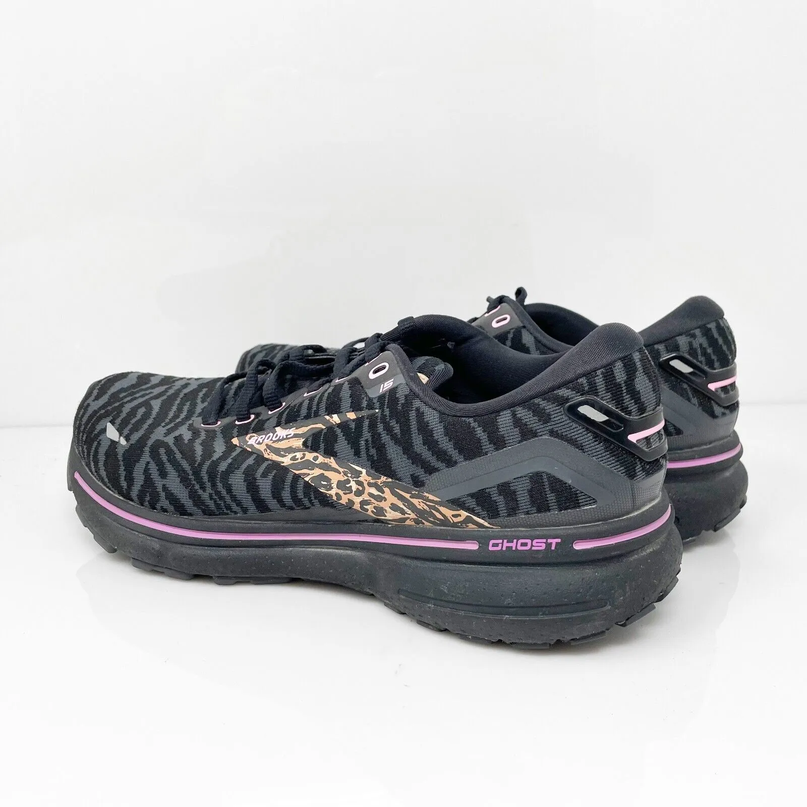 Brooks Womens Ghost 15 1203801B086 Black Running Shoes Sneakers Size 8.5 B