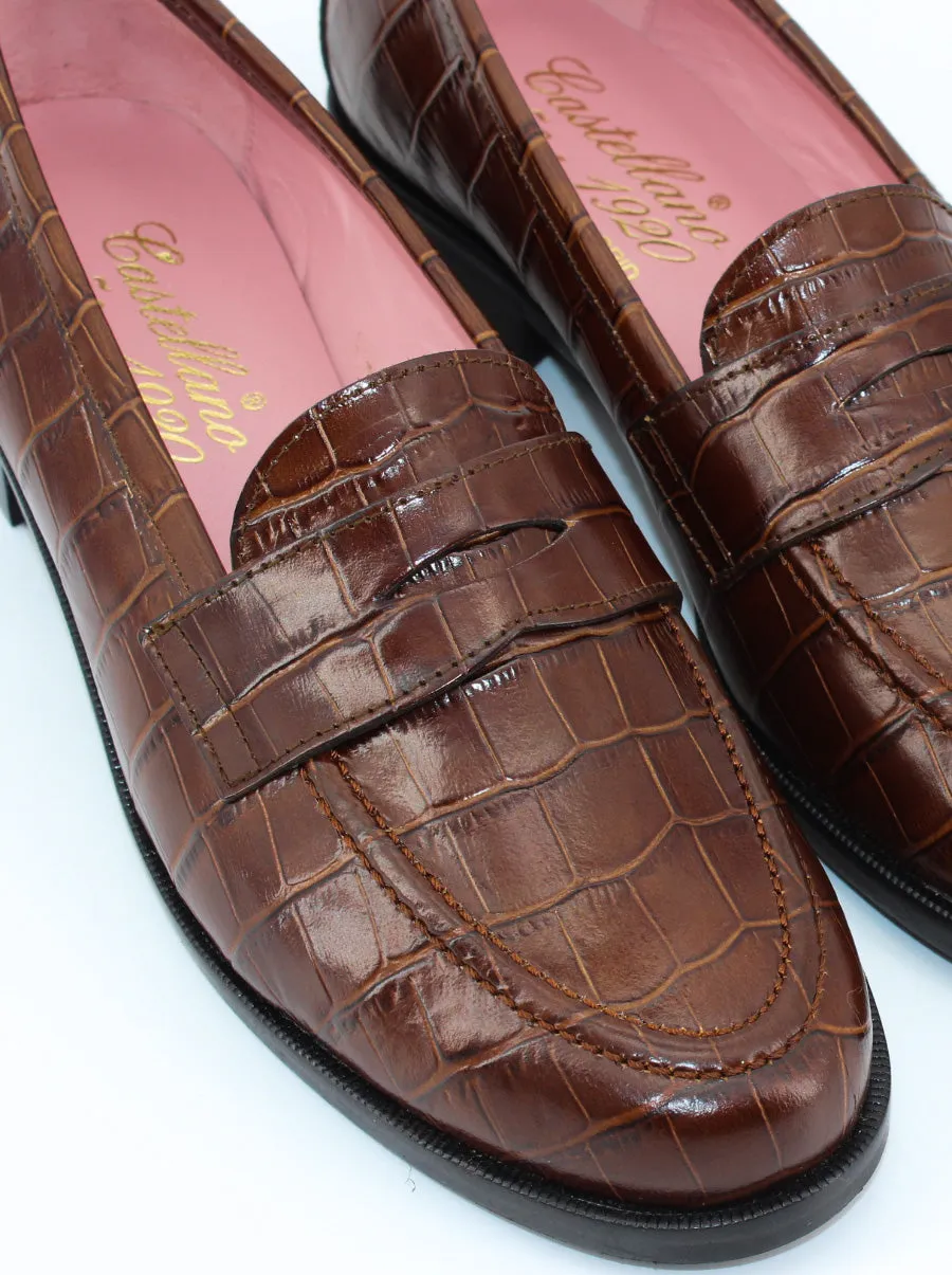 Brown coco leather Mallorca moccasins