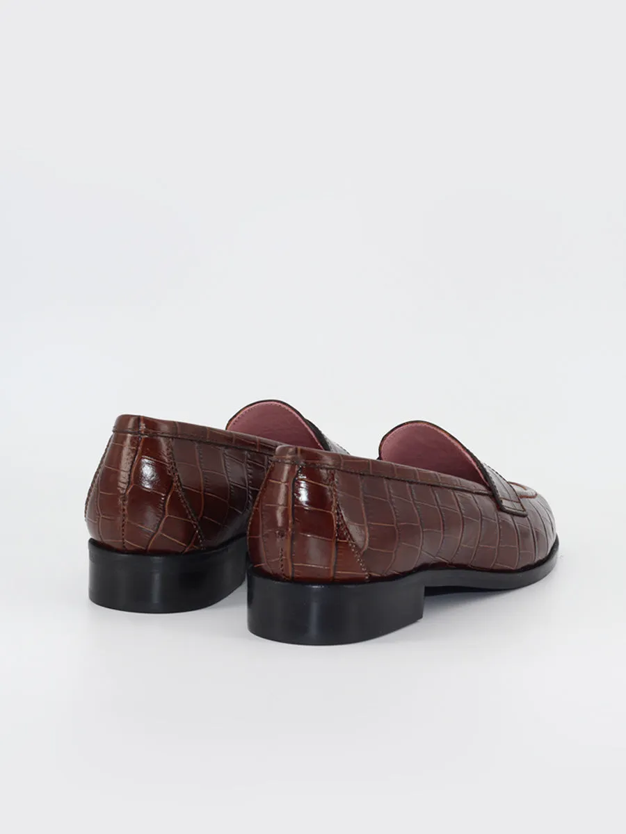 Brown coco leather Mallorca moccasins