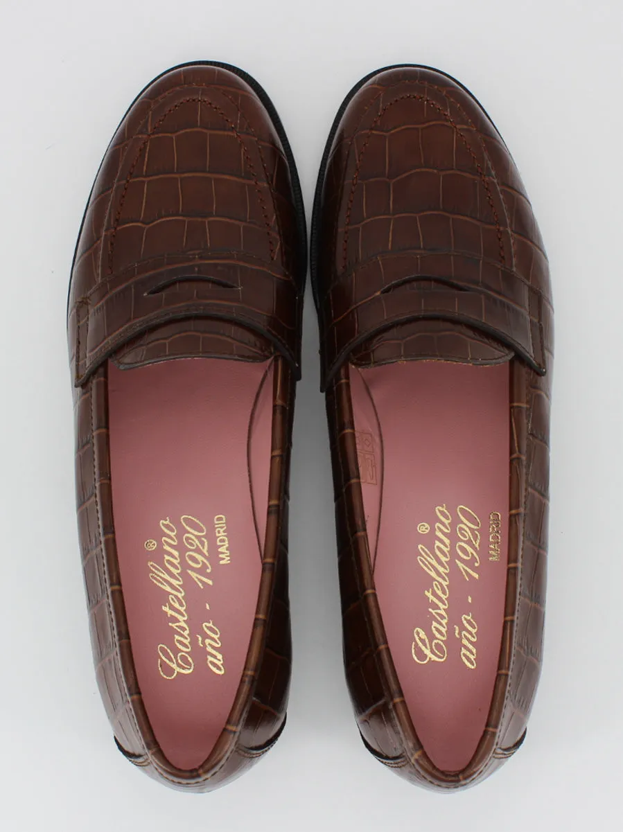 Brown coco leather Mallorca moccasins