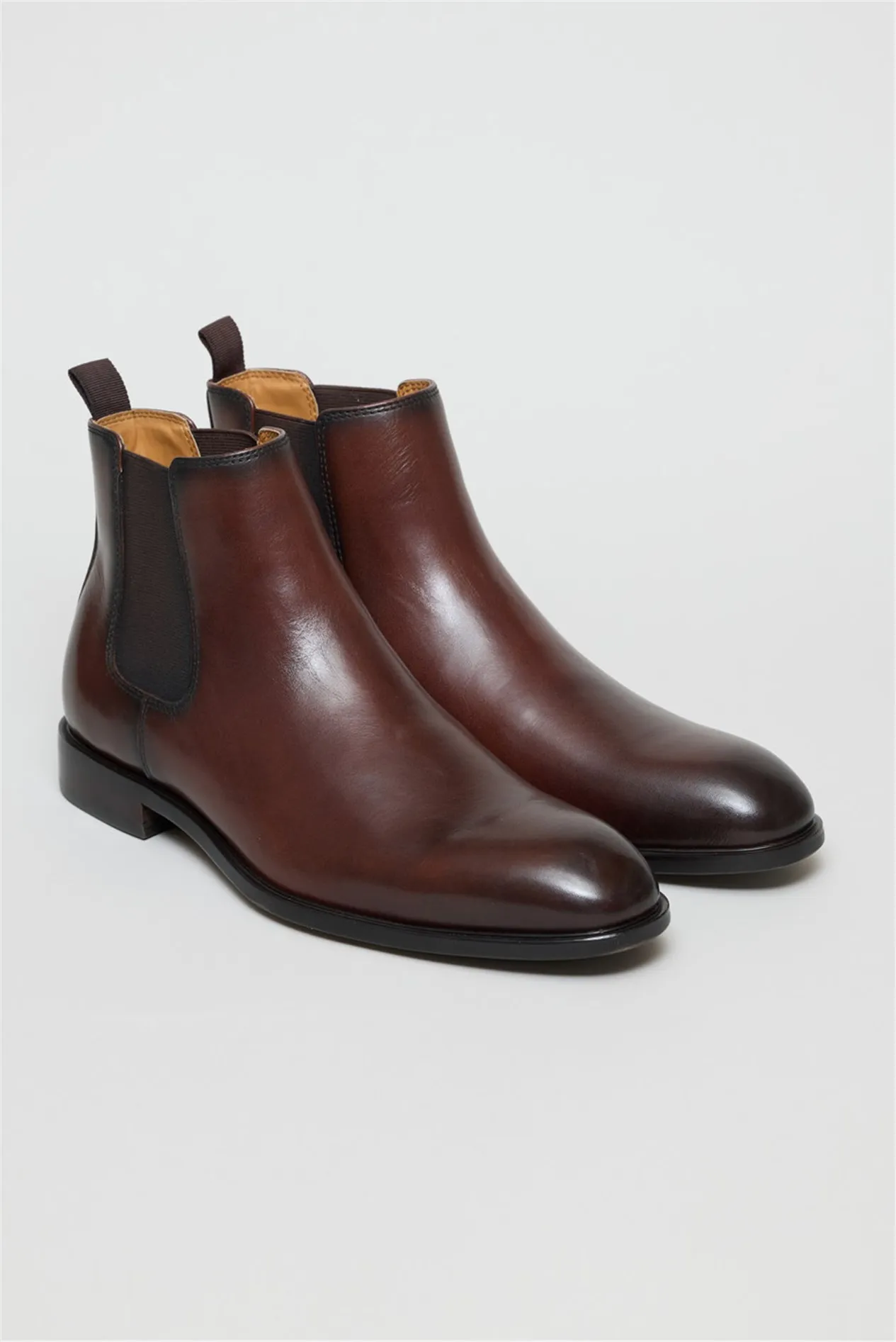 Brown Leather Chelsea Boots