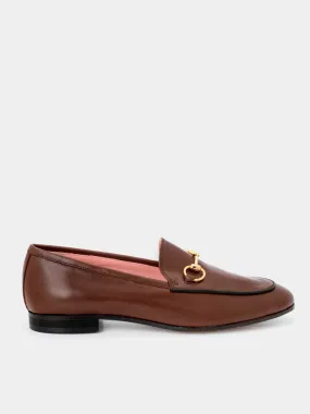 Brown leather Genova loafers.