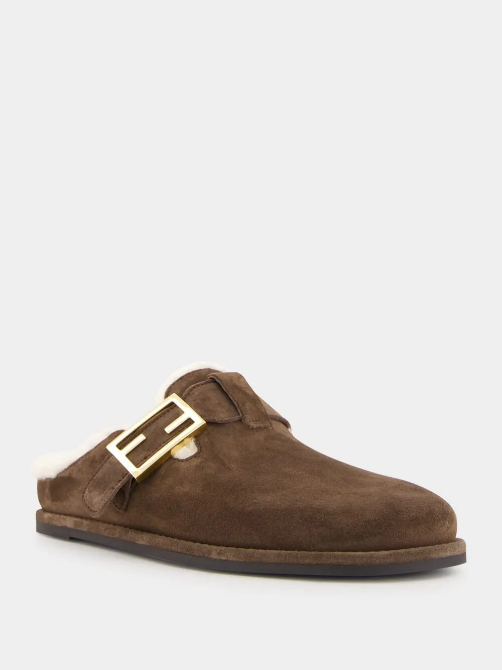 Brown Suede Sabot Feel Mules