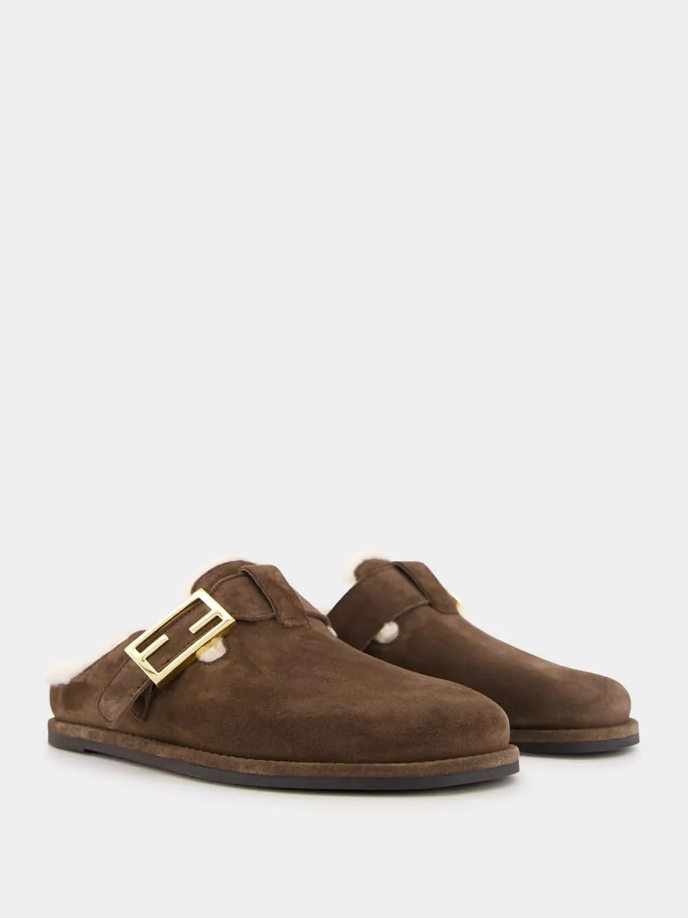 Brown Suede Sabot Feel Mules