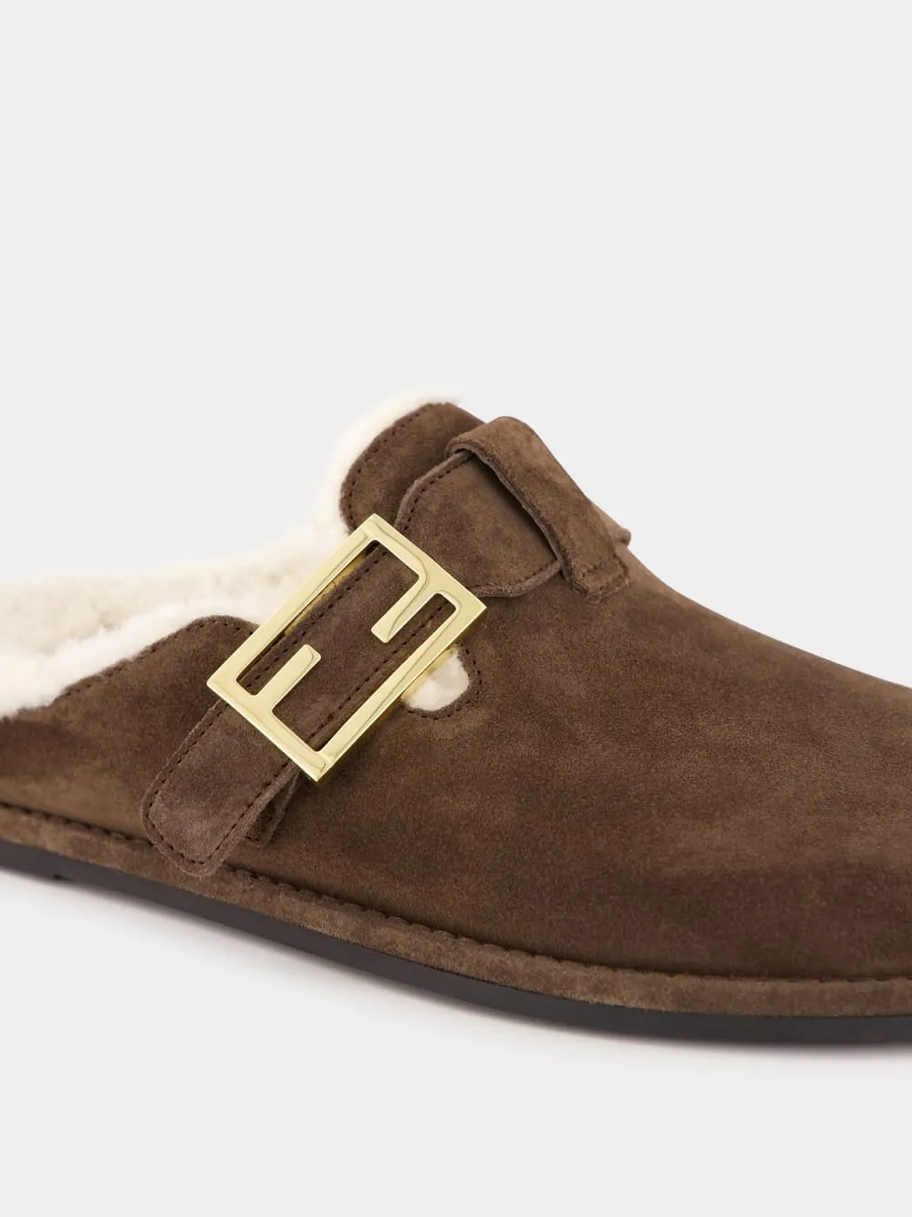 Brown Suede Sabot Feel Mules